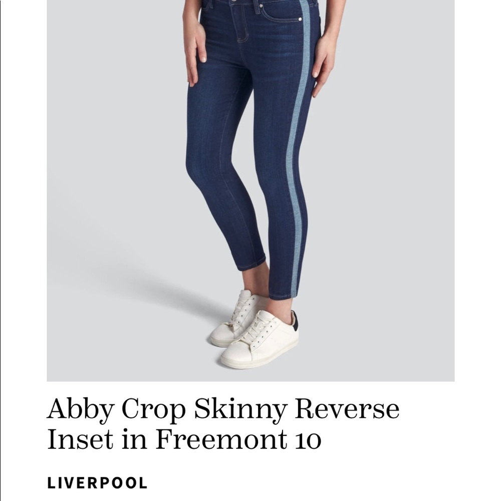 Liverpool Crop Skinny Reverse Inset Jean: NWOT/10